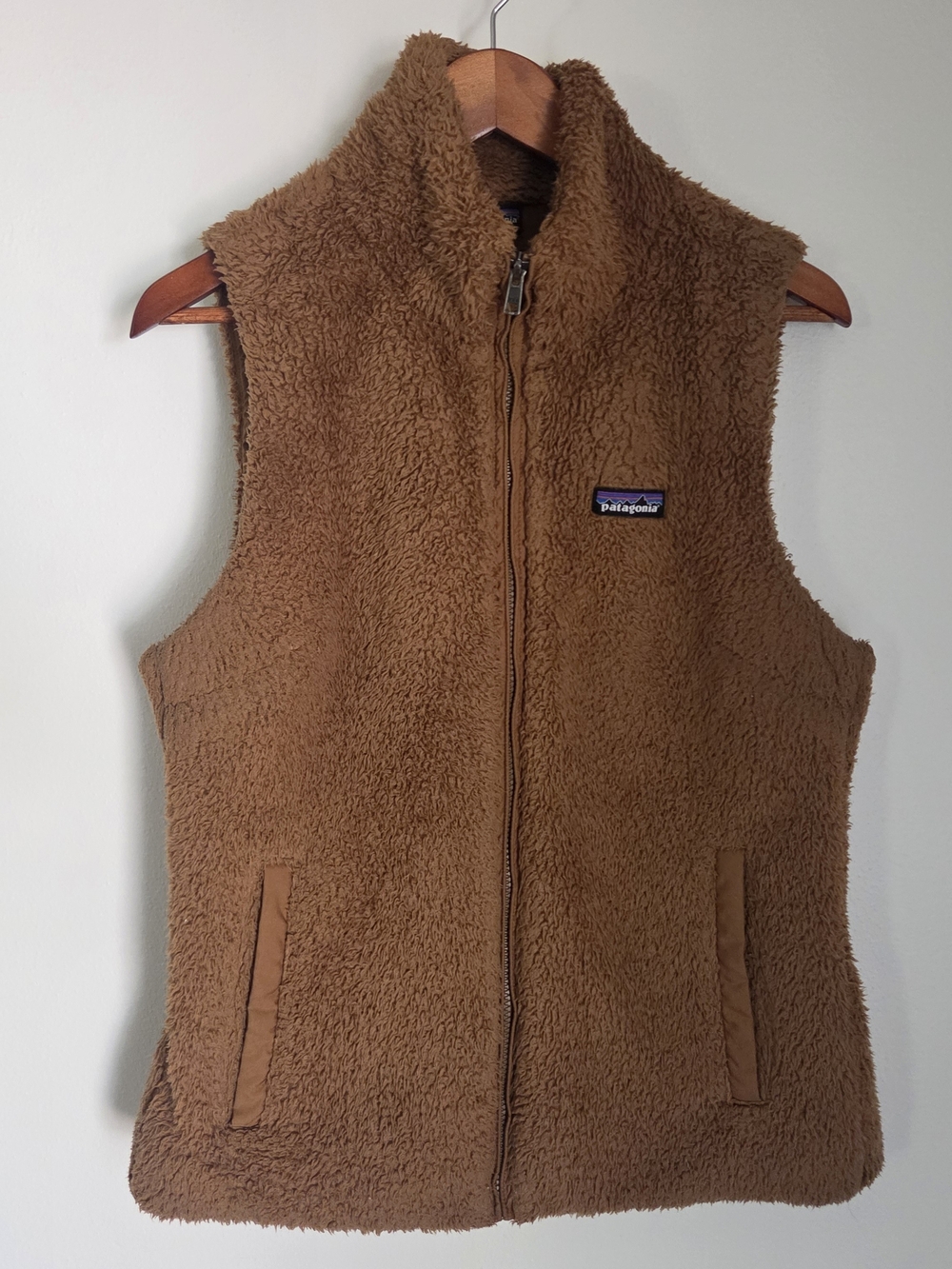 Patagonia Los Gatos High-Pile Fleece Full-Zip Vest Brown Women's Large